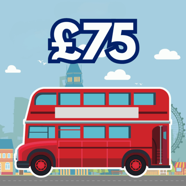LONDON BUS £75 CASH - (HIT 3 AND WIN £250)