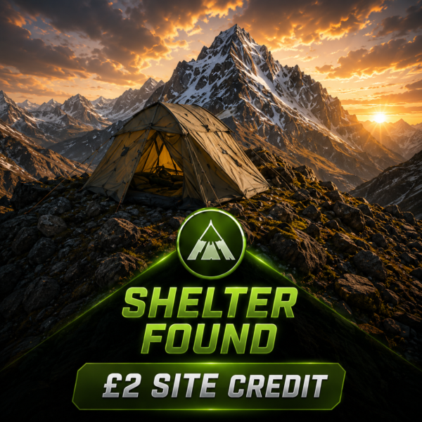 🏕️ Shelter Found | 2 Points | £2 Site Credit